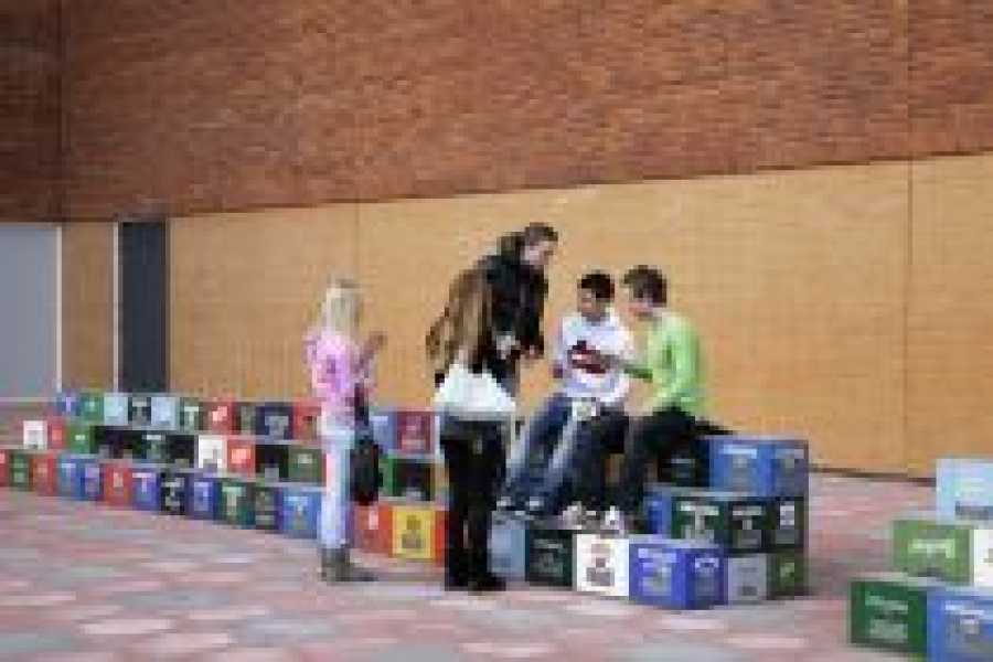 tribune bij 's Gravendreef College foto: Marike Schuurman