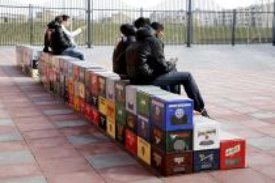 tribune bij 's Gravendreef College foto: Marike Schuurman