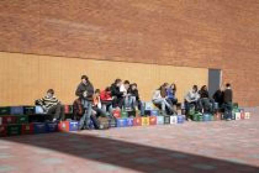 tribune bij 's Gravendreef College foto: Marike Schuurman